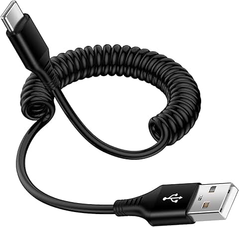 2.5ft Coiled Fast Charging Cable for Smartphones
