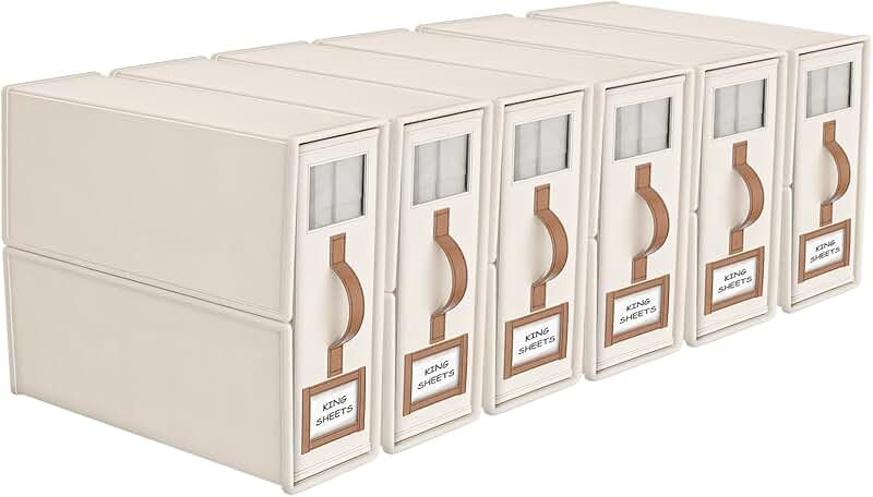 Six Pack King Size Bed Sheet Storage Organizer