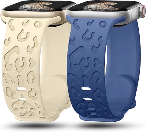 2-Pack Slim Cheetah Sport Watch Bands for Men and Women