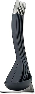Compact 5-Piece Stacking Utensil Set with Magnetic Stand