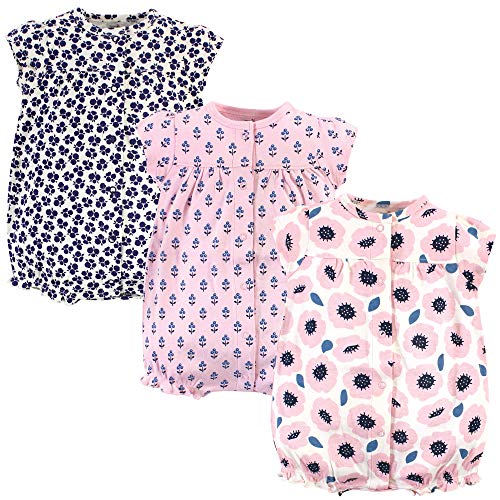 Uni  Baby  Cotton Rompers, Blossoms, 0-3 Months