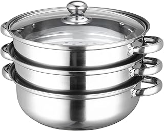 Stainless Steel 3-Tier Steamer with Cover, 27.5 cm