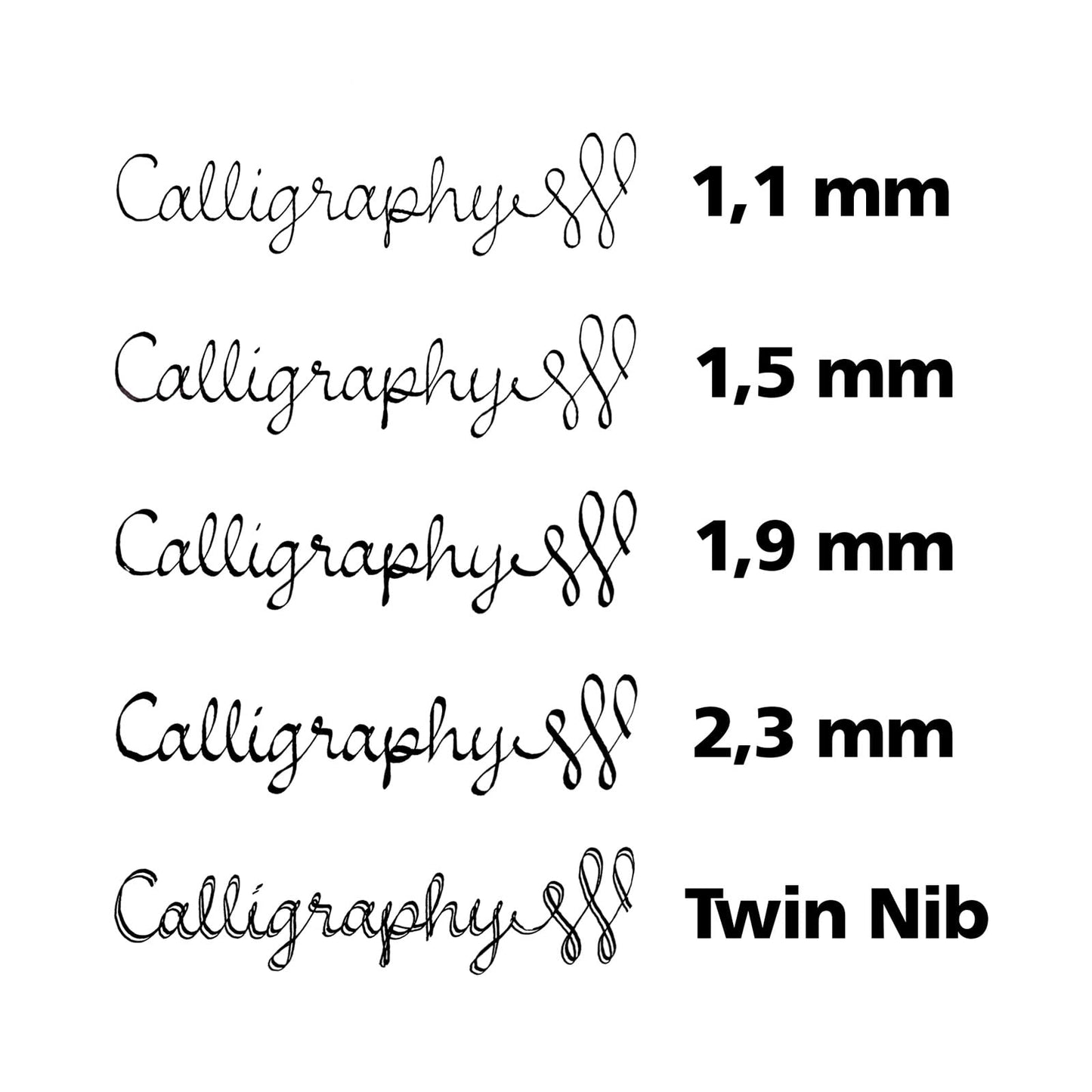 Calligraphy Nib Insert 1.9 mm Steel for Fountain Pen