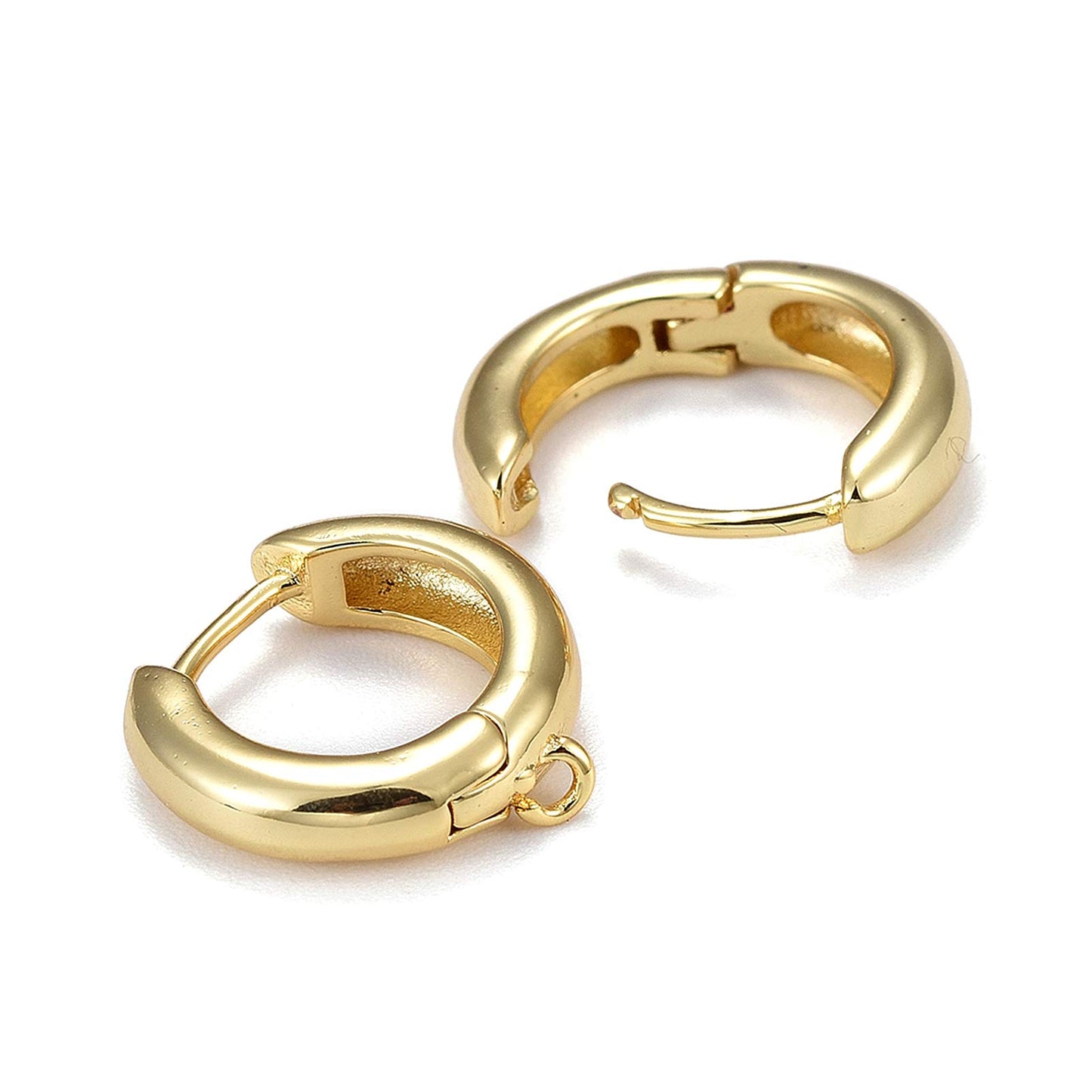 Gold Plated Chunky Huggie Hoop Earrings for DIY Jewelry