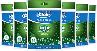 Long-lasting mint dental floss picks, 75 pack