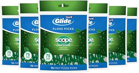 Long-lasting mint dental floss picks, 75 pack