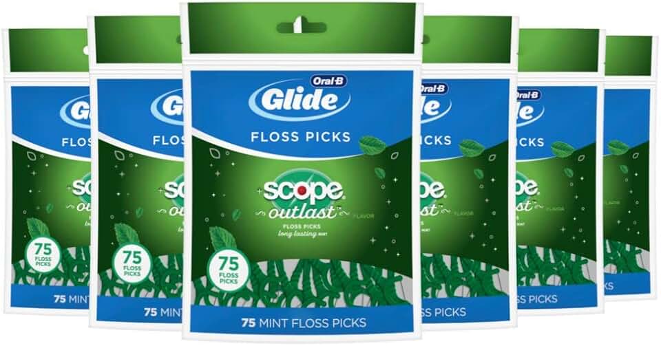 Long-lasting mint dental floss picks, 75 pack