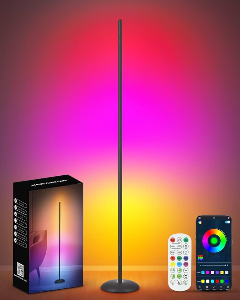 Smart RGB Corner Floor Lamp with App and Remote