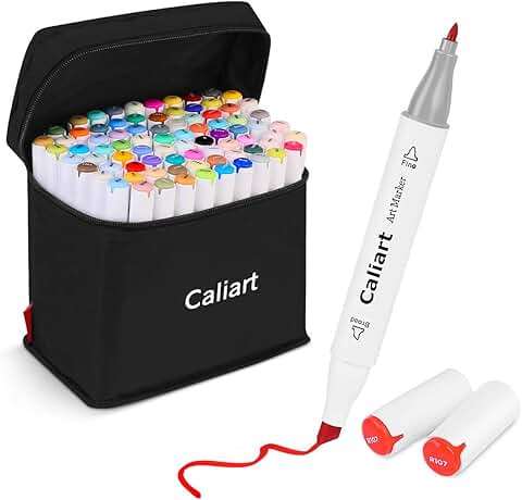 81-Color Alcohol-Based Art Markers for Drawing and Coloring