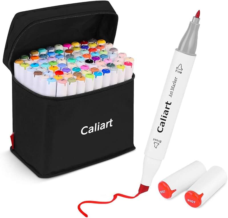 81-Color Alcohol-Based Art Markers for Drawing and Coloring