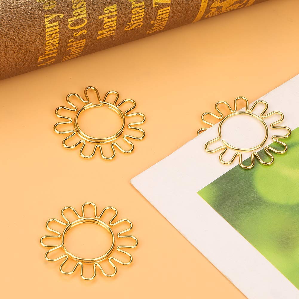 10 Sunflower Metal Paper Clips for Organizing Documents