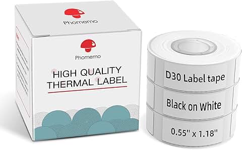 Self-Adhesive White Thermal Label Tape, 630 Labels