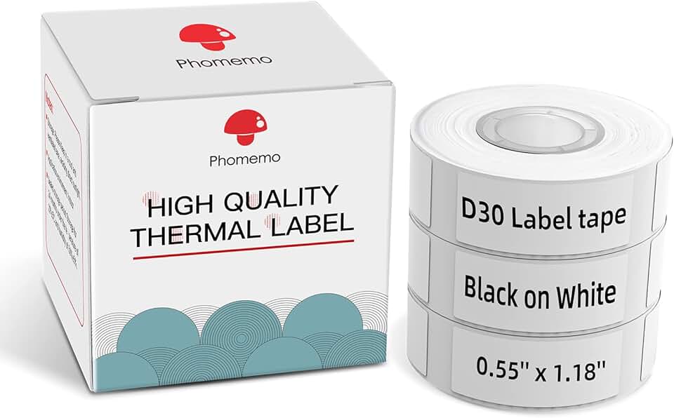 Self-Adhesive White Thermal Label Tape, 630 Labels