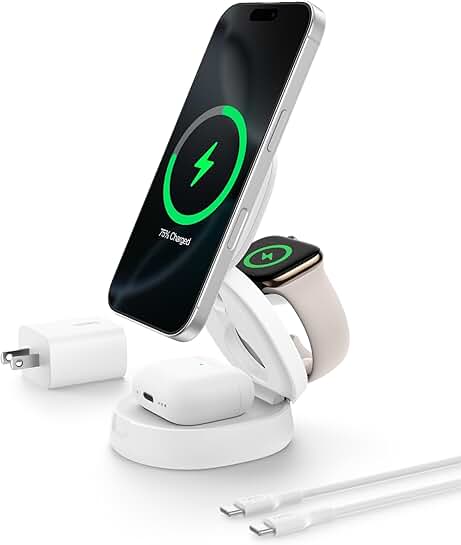 3-in-1 Qi2 Wireless Charging Station with Phone Stand
