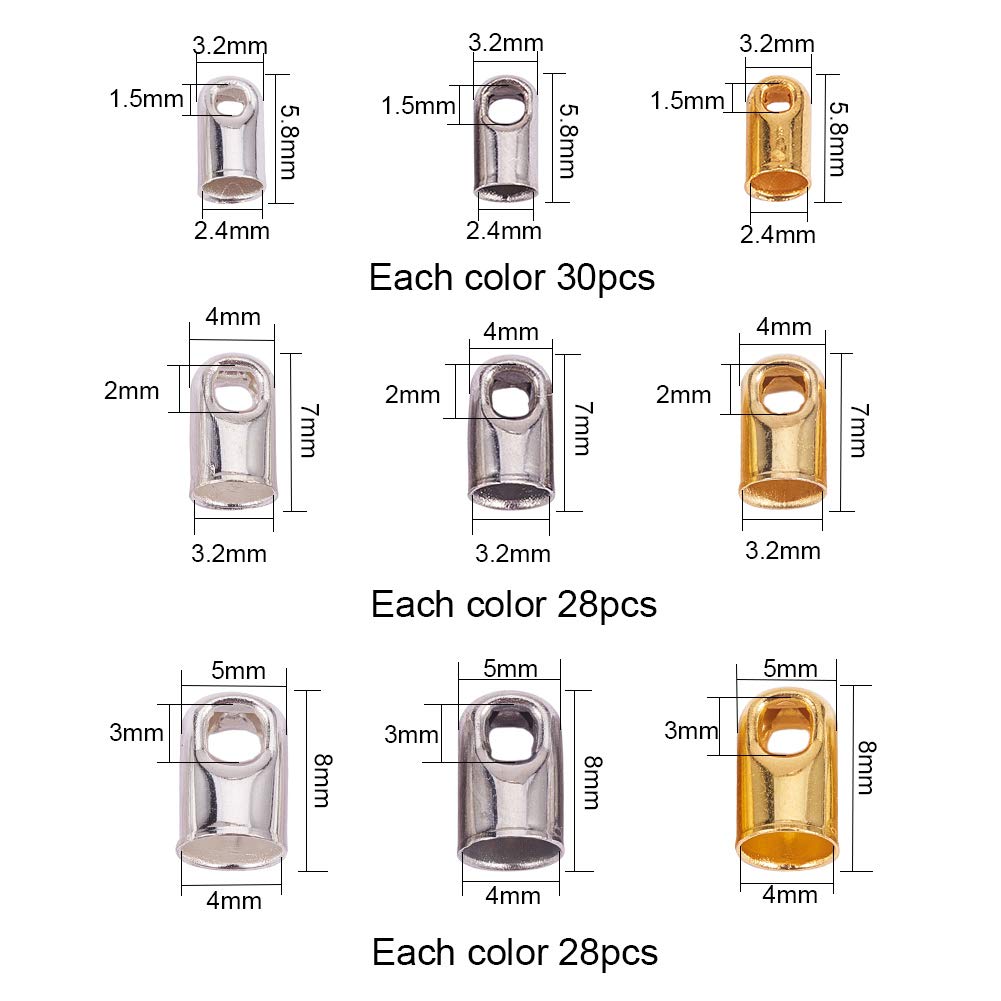Jewelry Cord End Caps for Necklace and Bracelet Making