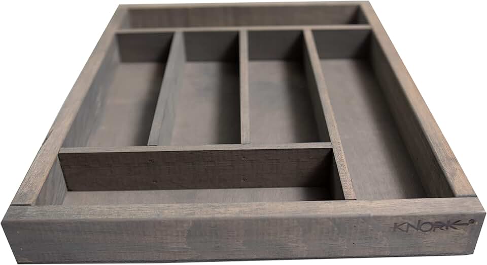 Large Weathered Gray Flatware Organizer