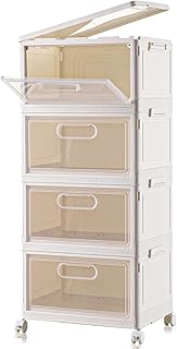 Four-Tier Clear Stackable Storage Bins with Lids