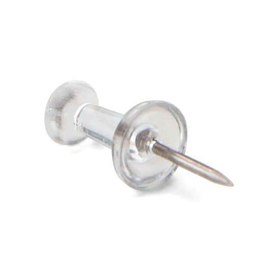 Clear plastic head thumbtacks, 200-count