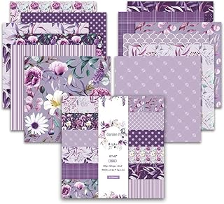 Purple 12x12 Card Paper, 24 Sheets for Crafts
