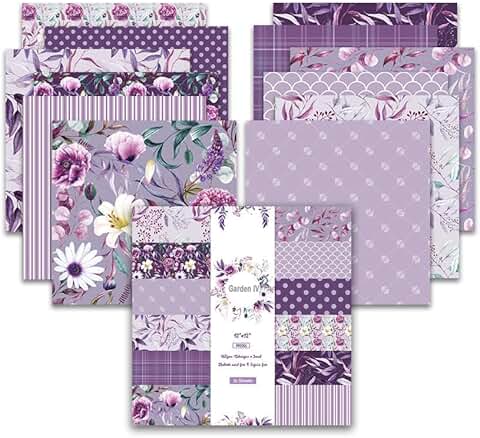 Purple 12x12 Card Paper, 24 Sheets for Crafts