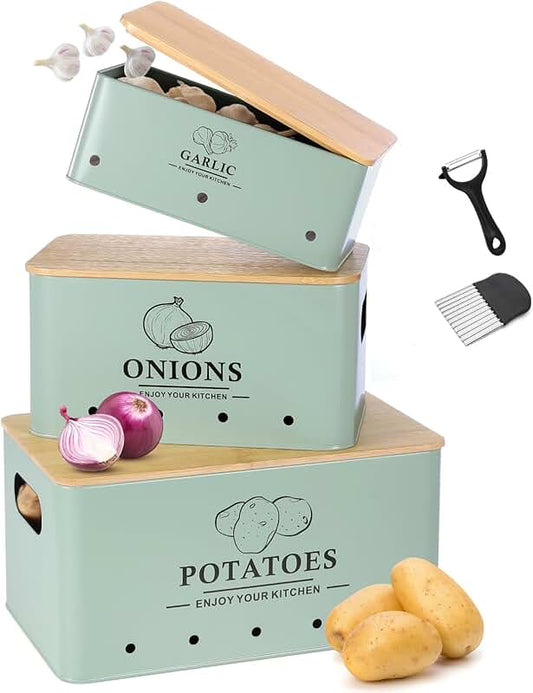 Laundry Pods Storage Container Set with Wooden Lids