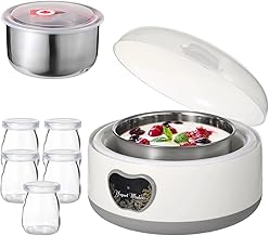 15W Yogurt Maker with 1.2L Capacity and 5 Glass Jars