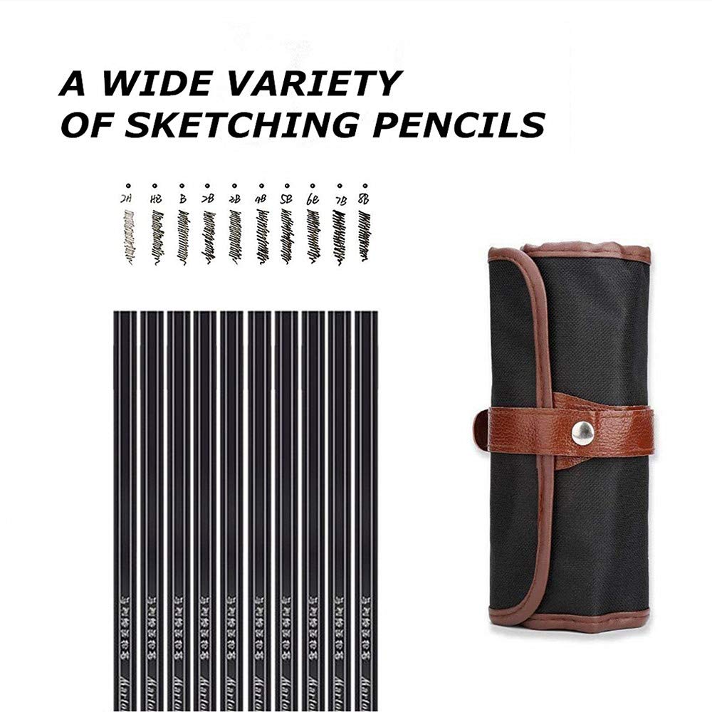 Sketching Pencil Set with Charcoal and Erasers 30pcs