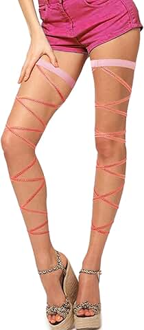 Black Leg Wraps for Women, Elastic Garter Straps