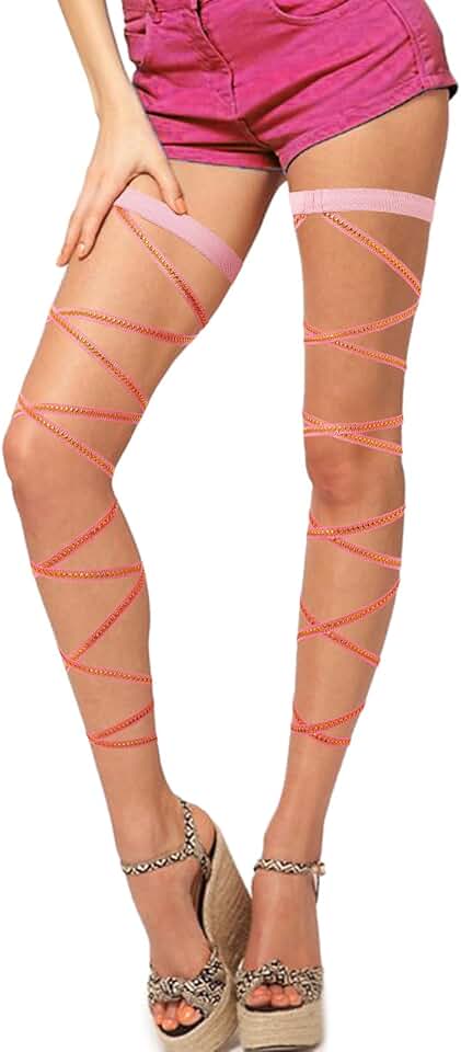Black Leg Wraps for Women, Elastic Garter Straps