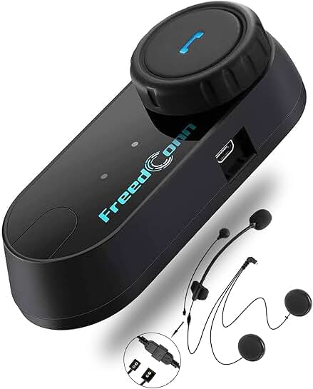 Motorcycle Helmet Bluetooth Headset with Music Sharing and Intercom