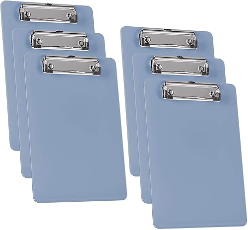 Blue A5 Plastic Clipboard Set of 6