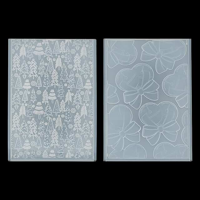 Two Christmas Embossing Folders for Scrapbooking and Card Making