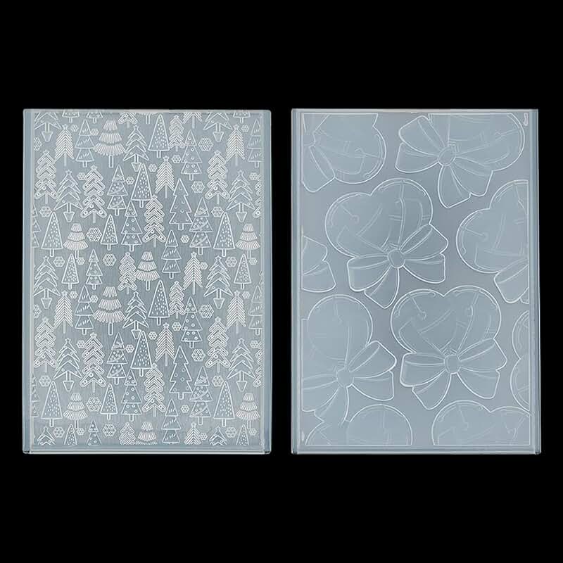 Two Christmas Embossing Folders for Scrapbooking and Card Making