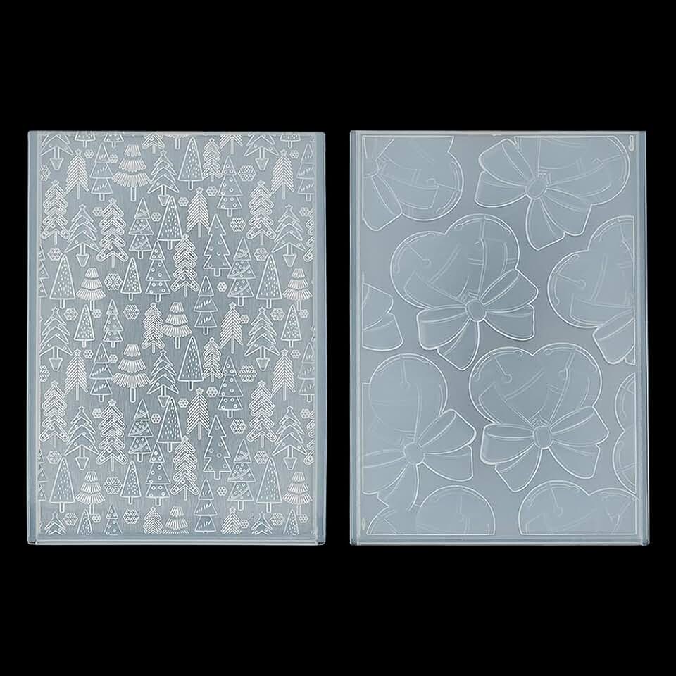 Two Christmas Embossing Folders for Scrapbooking and Card Making