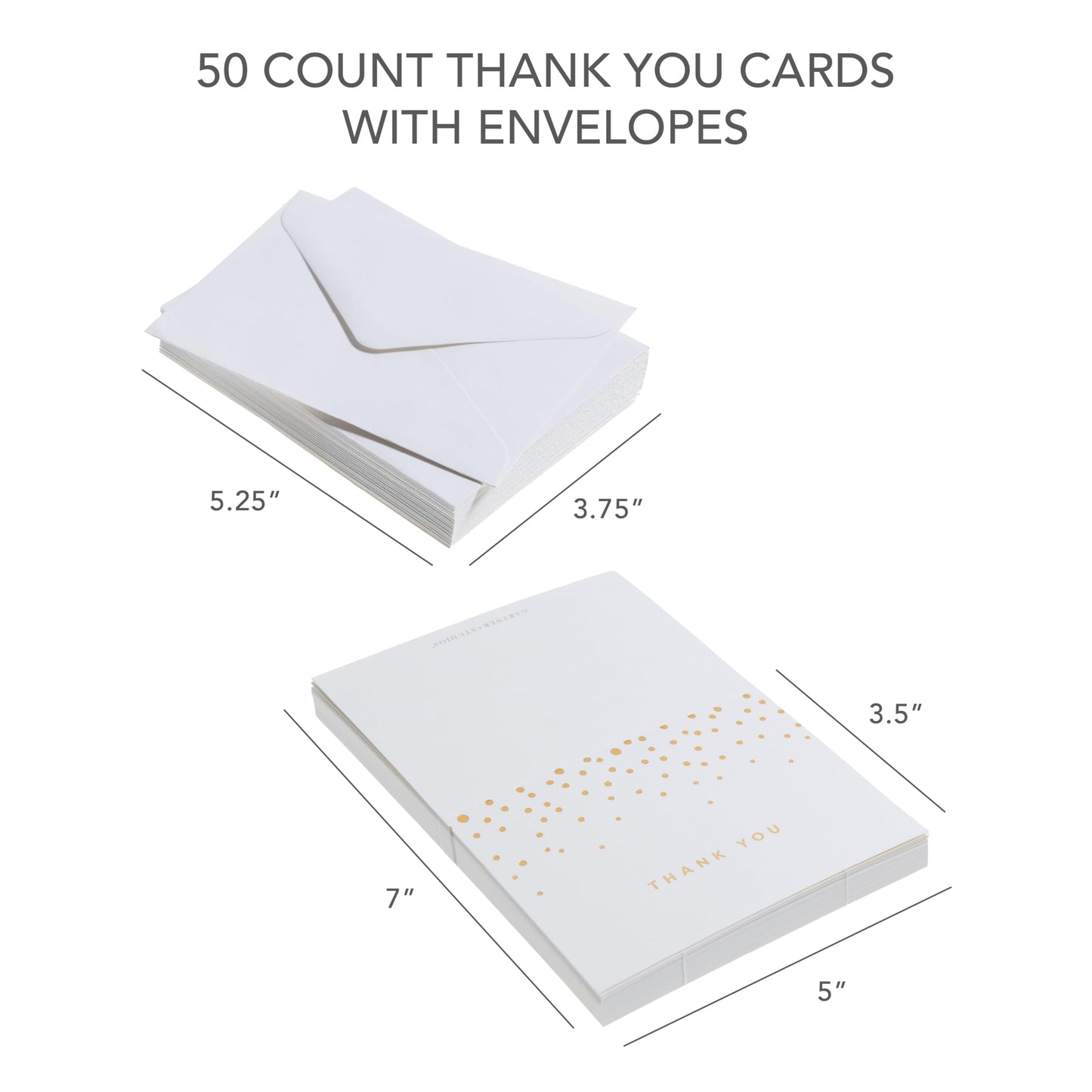 Gold Foil Dots Thank You Cards, Ivory, 50 Pack