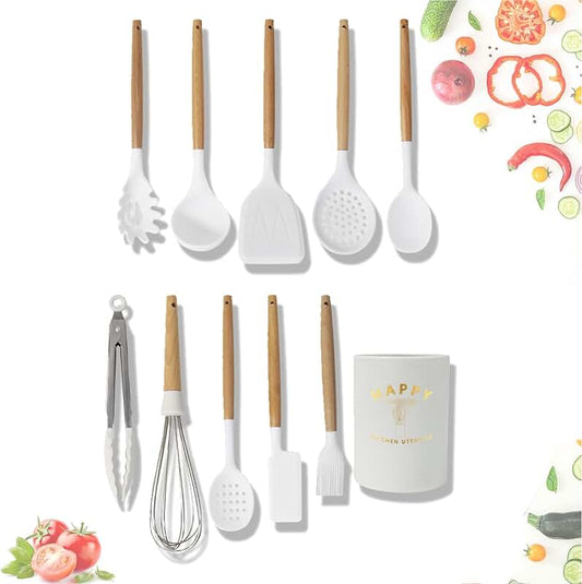 Long-handled Wooden Grill Spatula for Non-stick Cookware