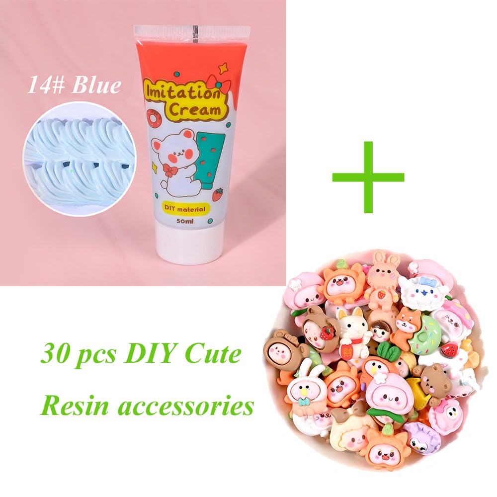 Blue Cream Gel 50ml for Decorating Phone Cases, Mirrors, Jewelry