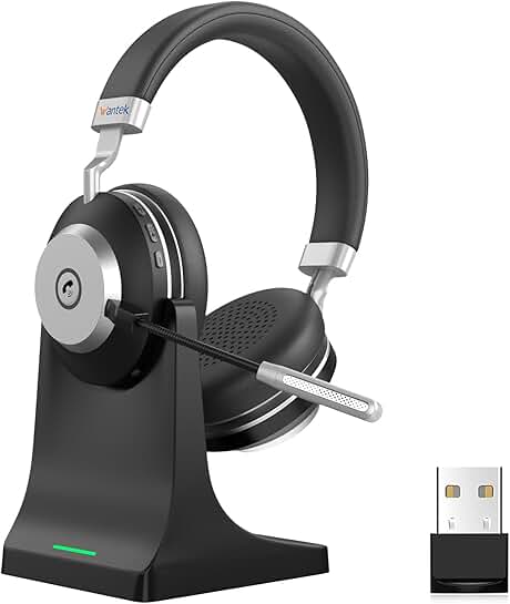 Wireless Headset with Mic for Work and Calls
