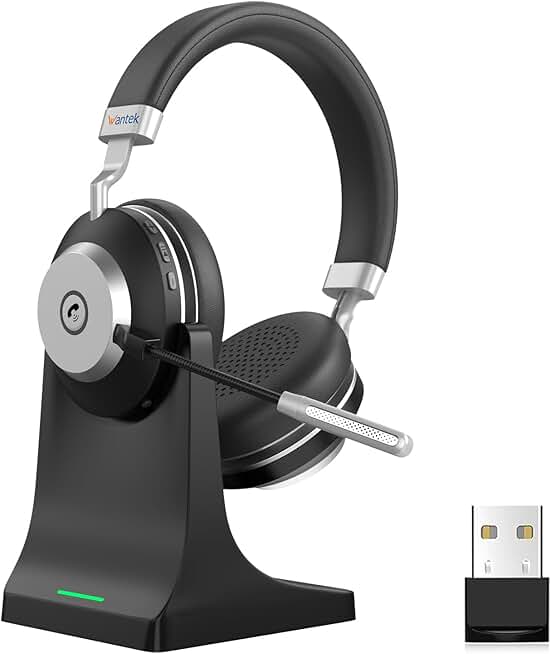 Wireless Headset with Mic for Work and Calls