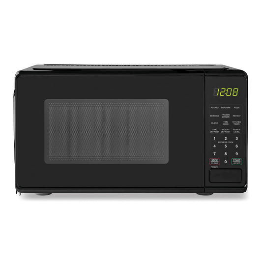 Mainstays 0.7 Cu ft Compact Countertop Microwave Oven, Black Black)