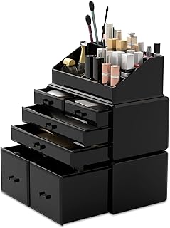 3-Piece Makeup Organizer with 6 Drawers