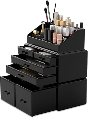 3-Piece Makeup Organizer with 6 Drawers