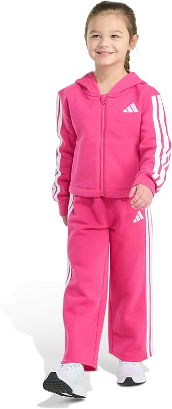 Baby Girls' Hooded Fleece Jacket and Wide Leg Pants