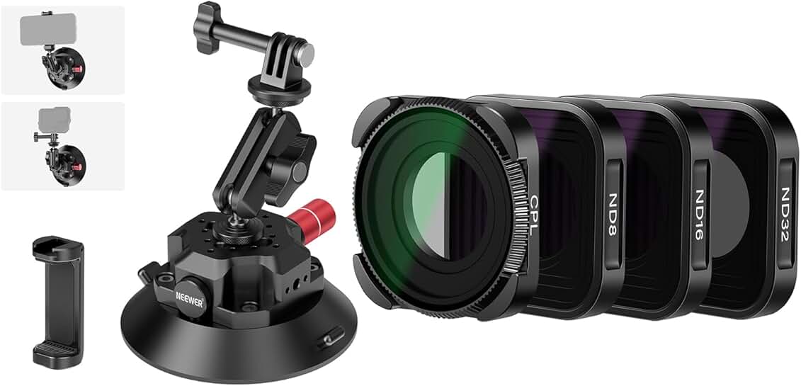 4.5" Suction Cup Camera Mount with ND Filter and Ball Head
