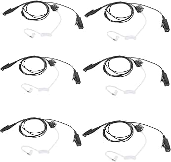 6-Pin Walkie Talkie Earpiece with Microphone (6 Pack)
