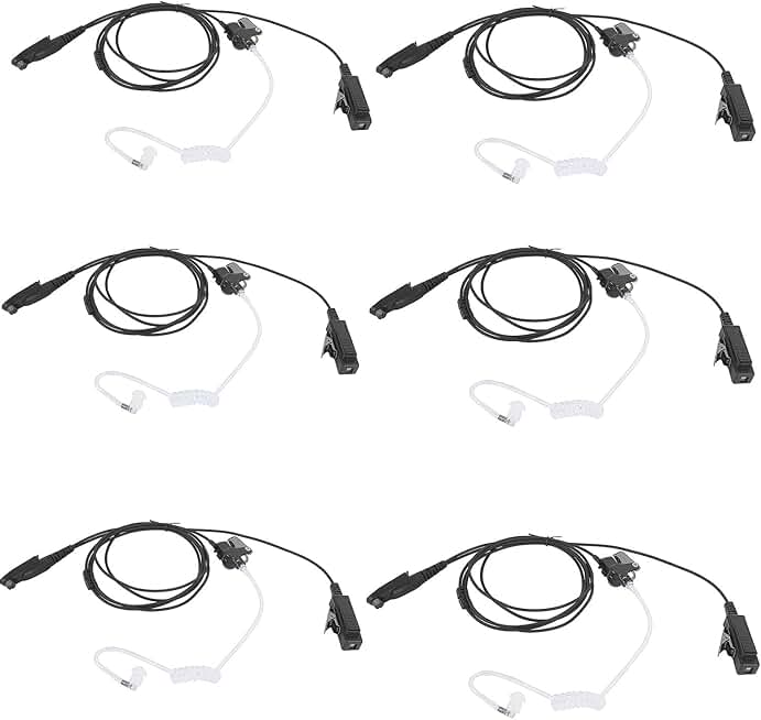 6-Pin Walkie Talkie Earpiece with Microphone (6 Pack)