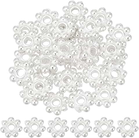 30 Sterling Silver Flower Spacer Beads, 4mm