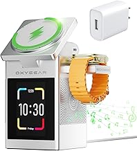Wireless Charging Station with Touch Screen, Speaker, and Alarm