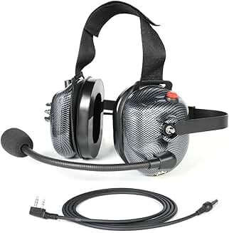 Carbon Fiber Style Headset with Volume Control and 3.5mm Jack