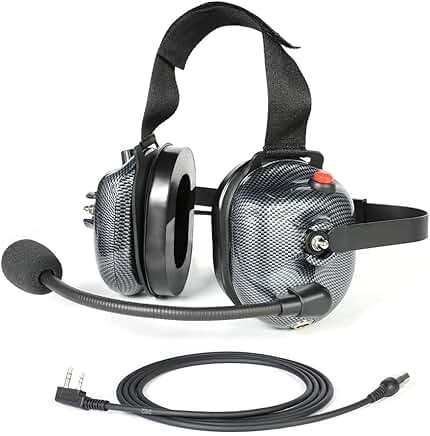 Carbon Fiber Style Headset with Volume Control and 3.5mm Jack